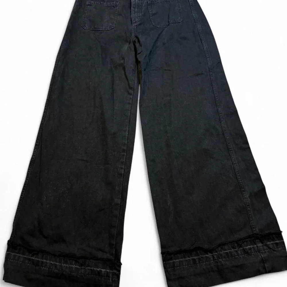 Rag & Bone Marina Wide-Leg Baggy Jeans‎ Angelique Black Size 28